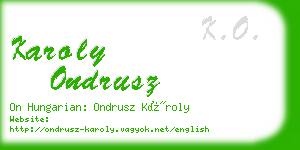 karoly ondrusz business card